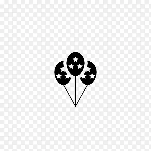 卡通黑色手绘星星气球