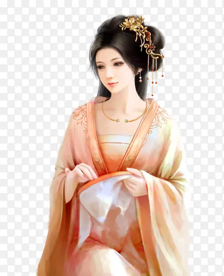 古风高贵少女手绘