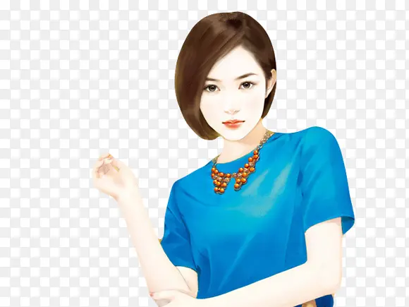 高贵优雅现代少女立绘