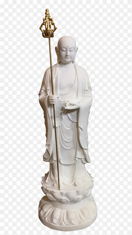 汉白玉地藏菩萨雕像