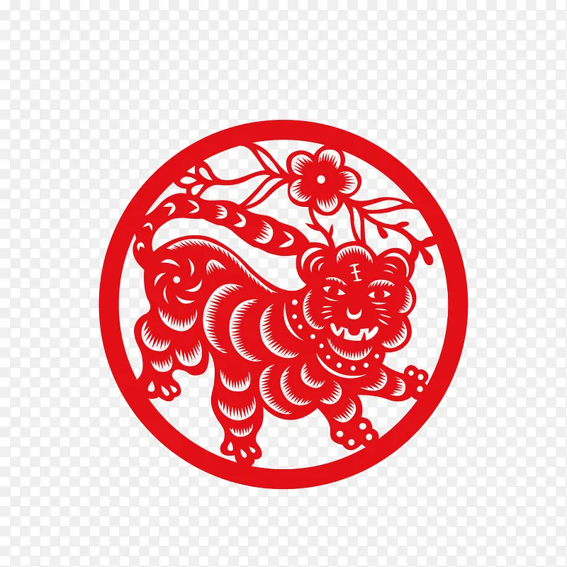剪纸传统十二生肖动物