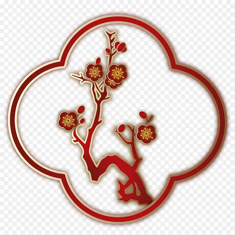 梅花花瓣红色边框PNG图片素材下载_图片编号10711713-PNG素材网