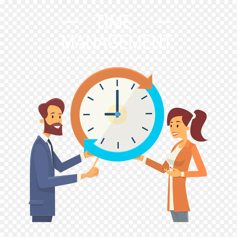 矢量卡通商务人物与时钟PNG图片素材下载_图片编号10724248-PNG素材网