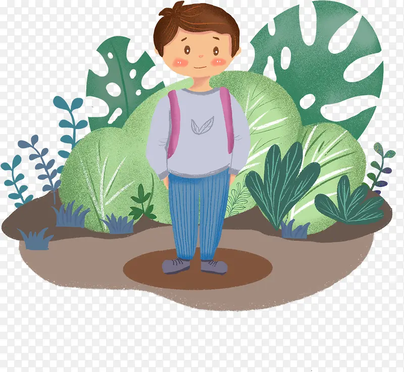 可爱的少年免扣元素