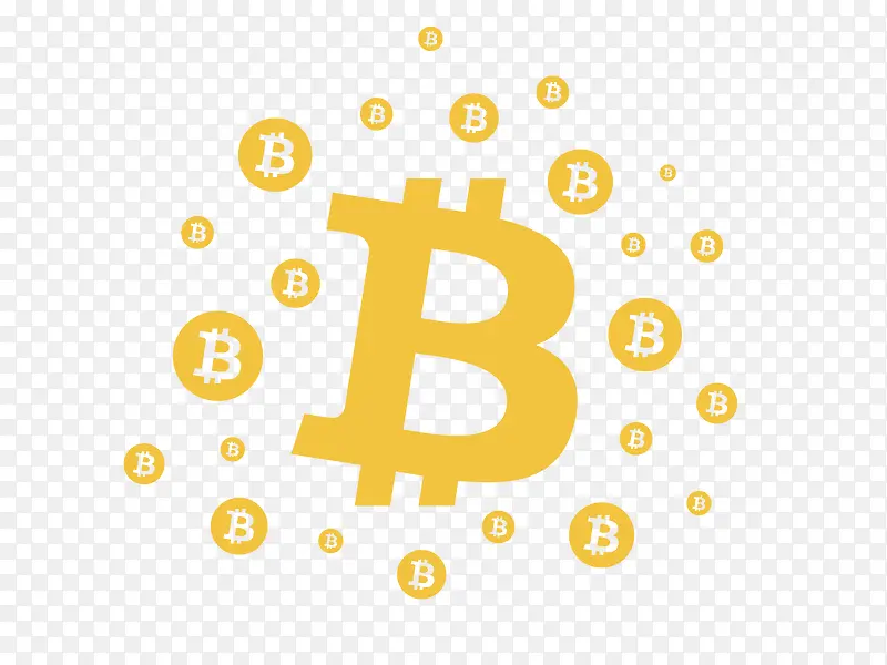 黄色矢量创意比特币