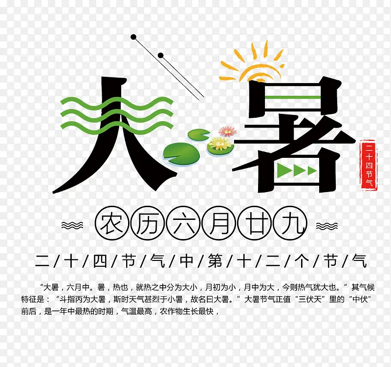 大暑二十四节气设计字体