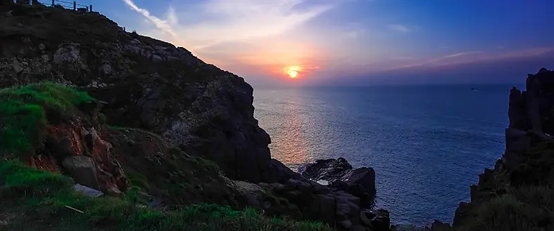 唯美大海晚霞背景