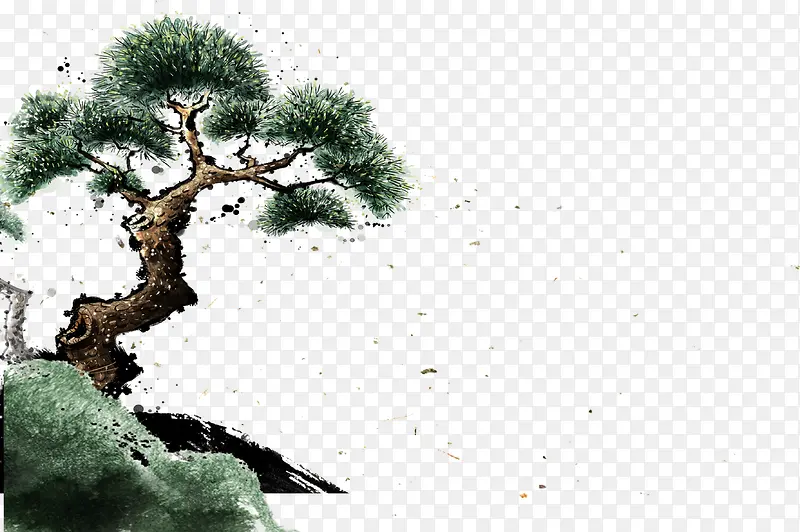 绿色中国风松树PNG图片素材下载_图片编号10743811-PNG素材网