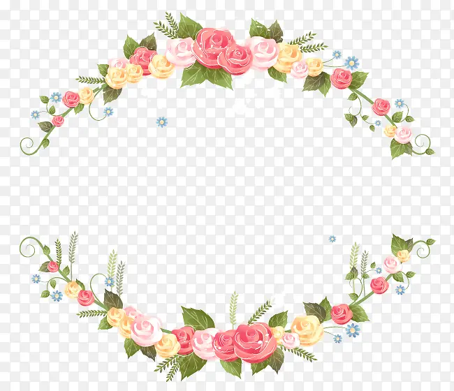 花朵花环彩绘花环