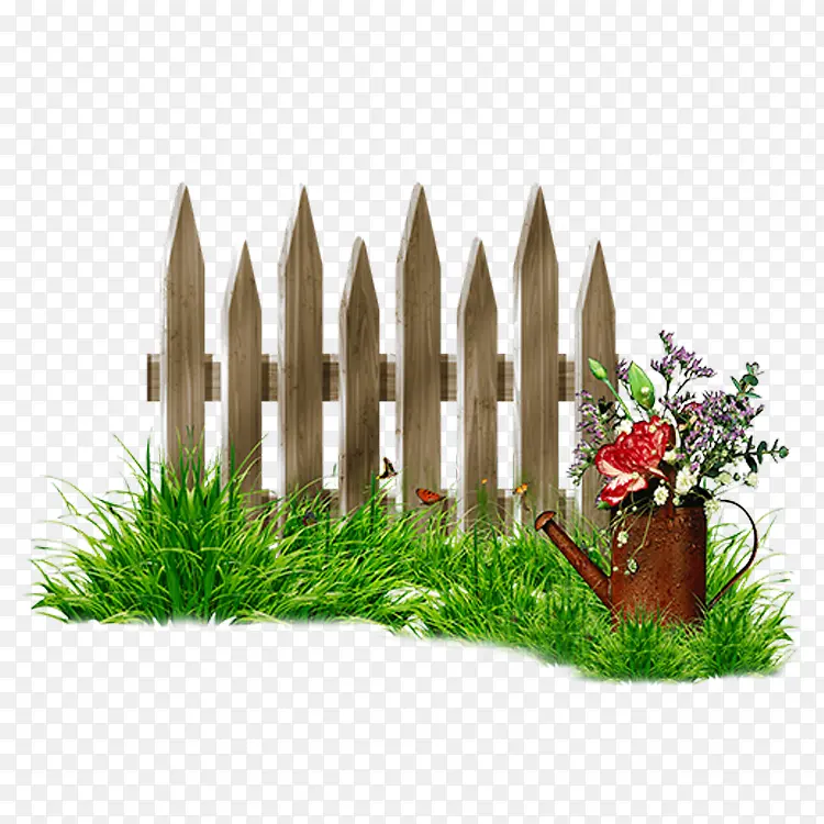 绿色植物花朵栅栏