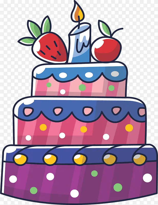 可爱卡通生日蛋糕
