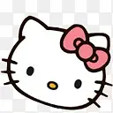 卡通嫩粉色小猫头