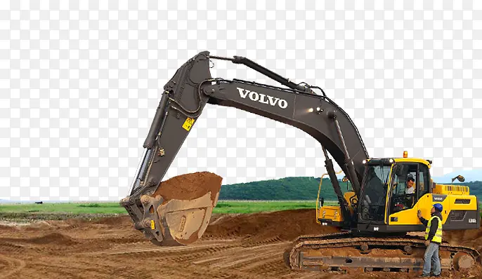 机械挖掘机掘土