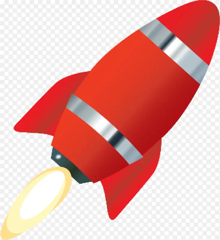 火箭 卡通 红色