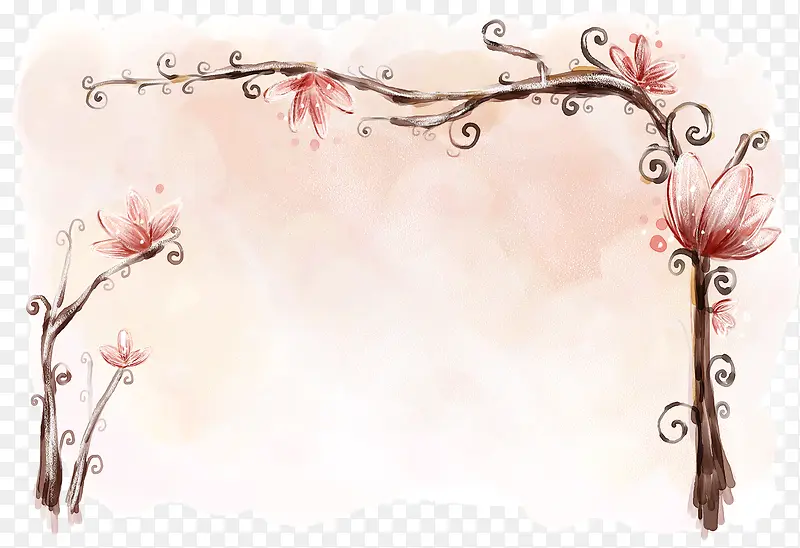手绘花藤边框