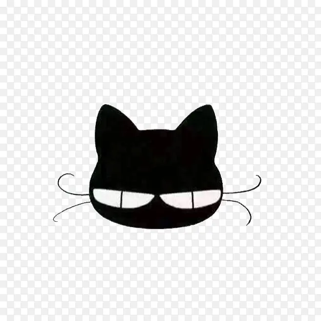 手绘黑色猫咪形象