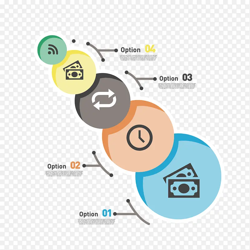 矢量彩色圆圈信息图