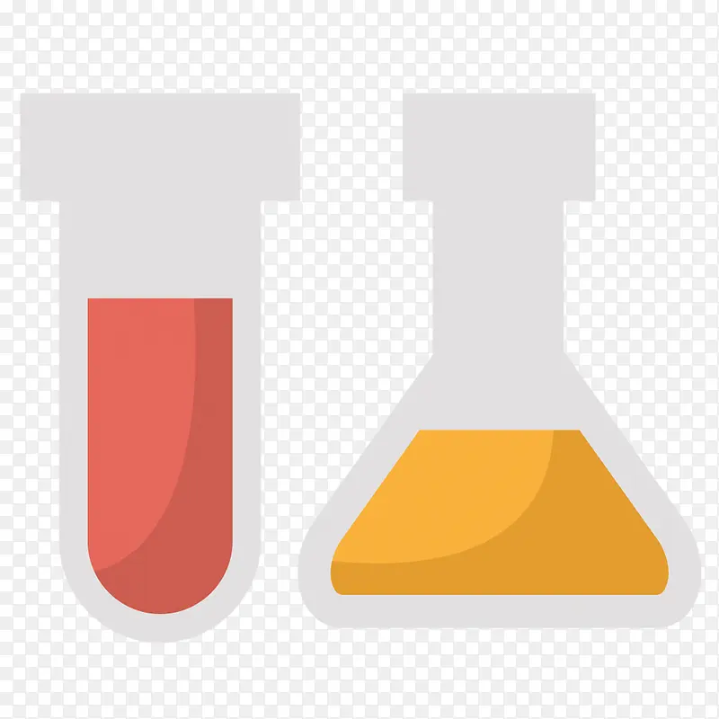 矢量试管和锥形瓶化学用品素材
