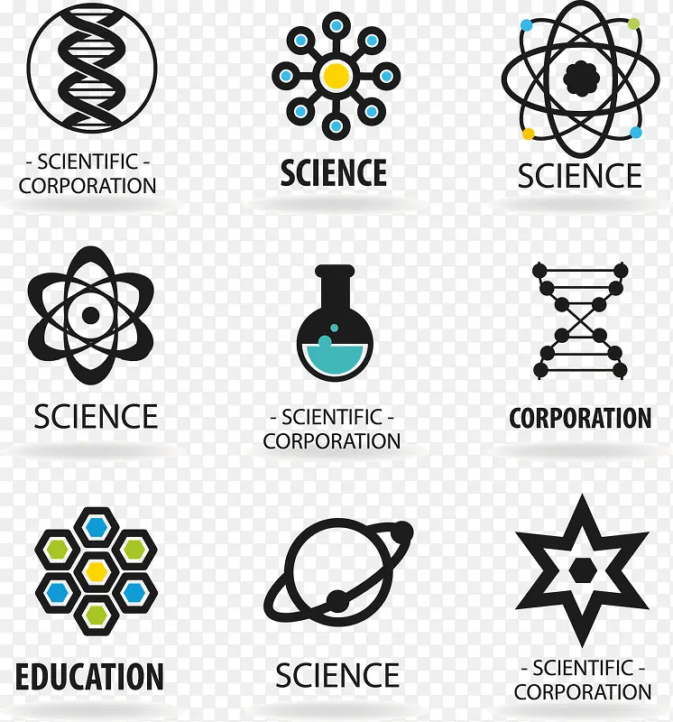 矢量手绘化学图标