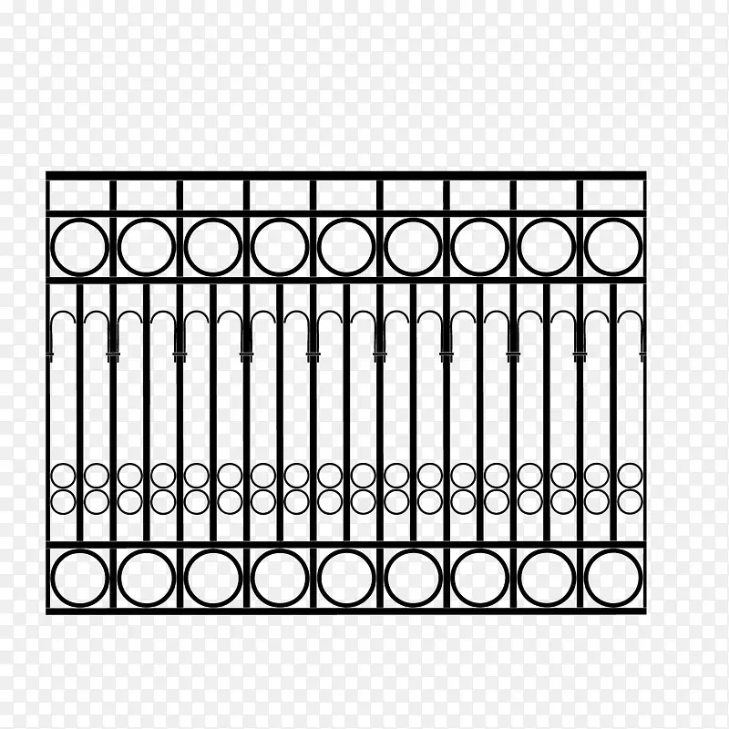 矢量铁质校园围栏栅栏
