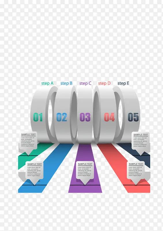 立体圆环数字信息分类ppt元素