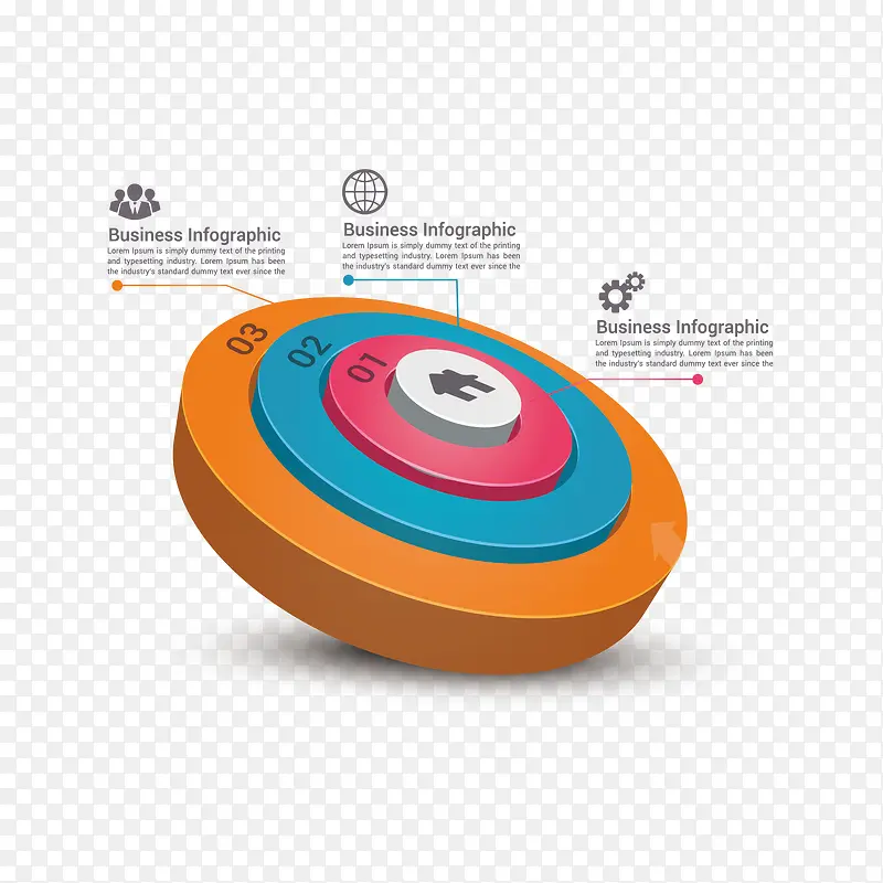 矢量彩色立体圆环分类图