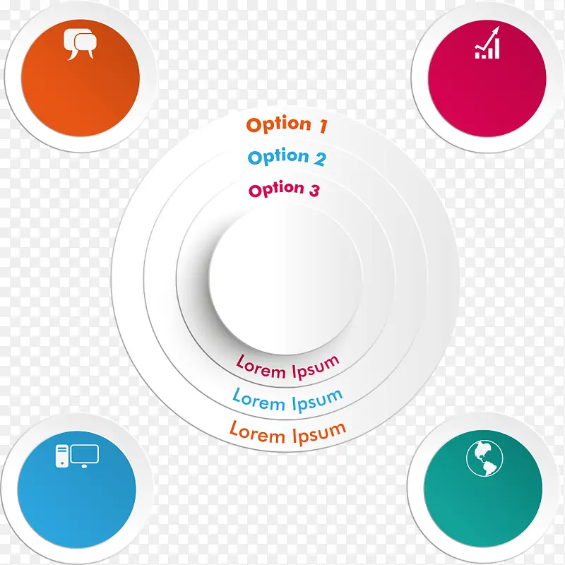 矢量立体圆环信息图表