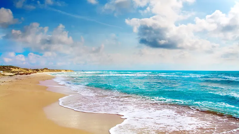 绝美沙滩海浪风景