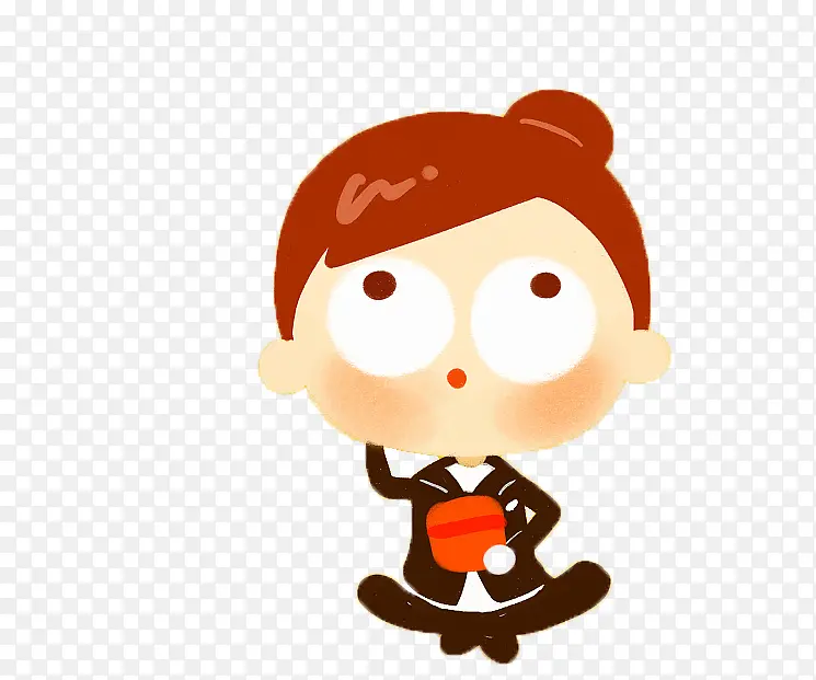 卡通思考问题女孩PNG图片素材下载_图片编号10796128-PNG素材网