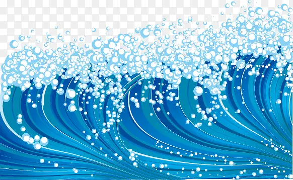 卡通海浪浪花