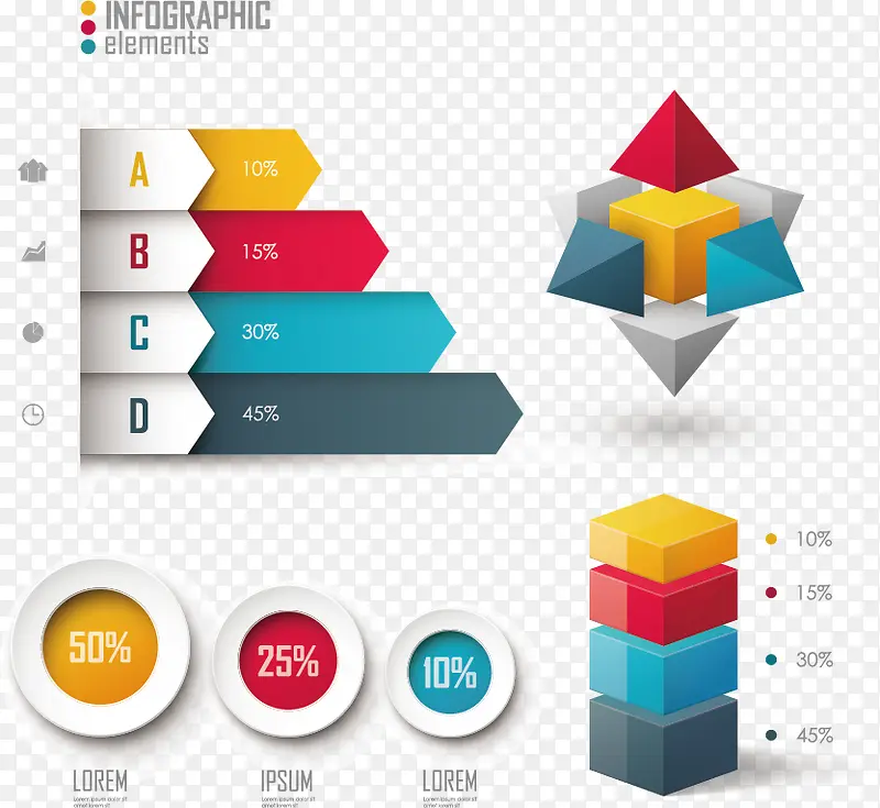 矢量立体几何图表
