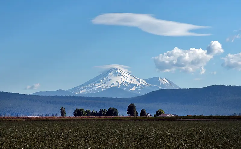 蓝色简约野外风景