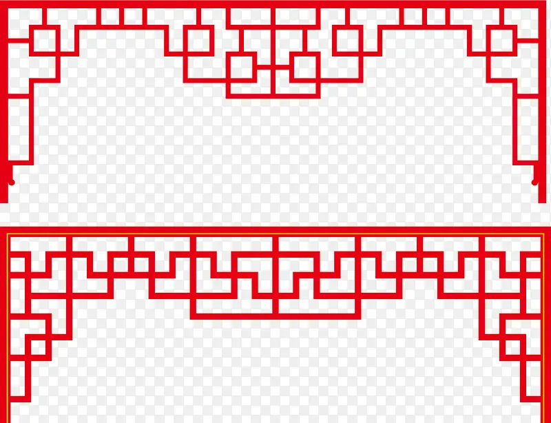 中式边框矢量线框图