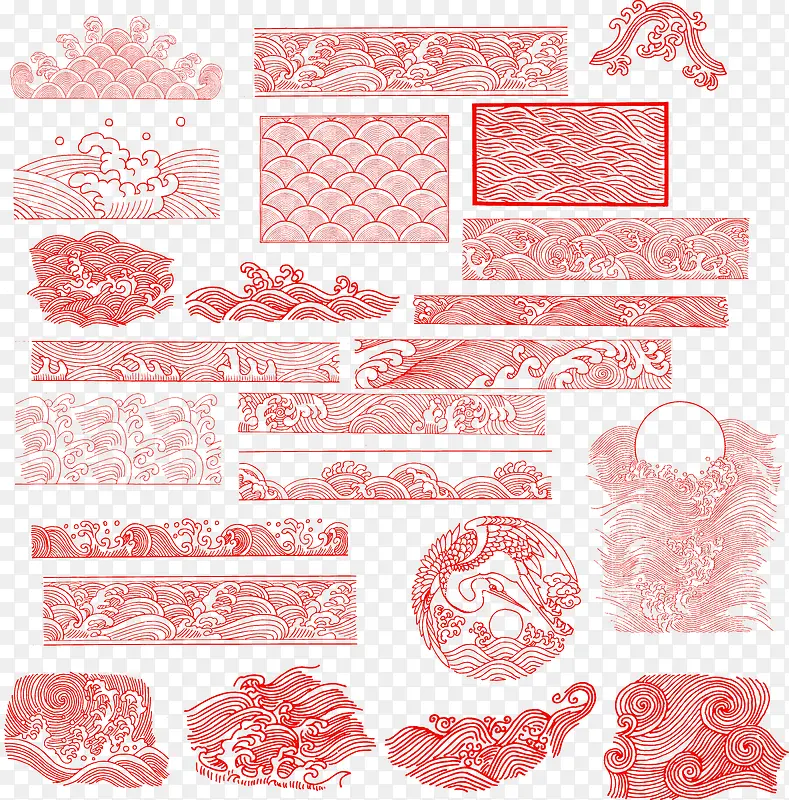 粉色中式艺术花纹