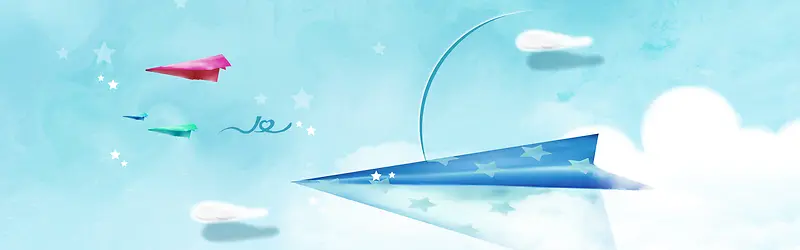 梦想清新飞机背景banner