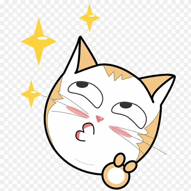 卡通花猫亲亲