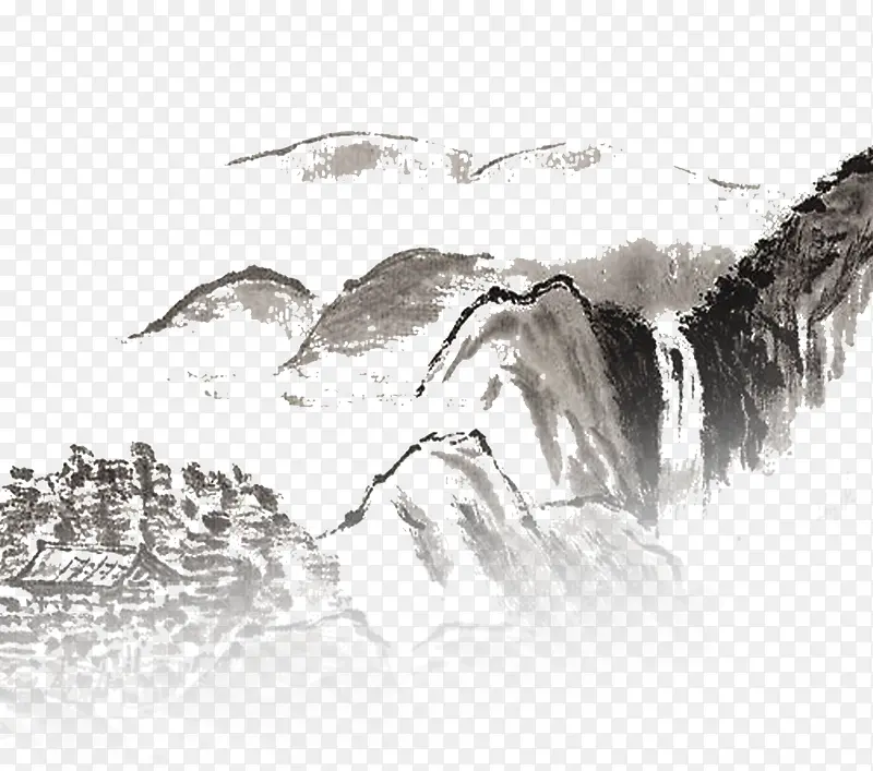 山 水墨画