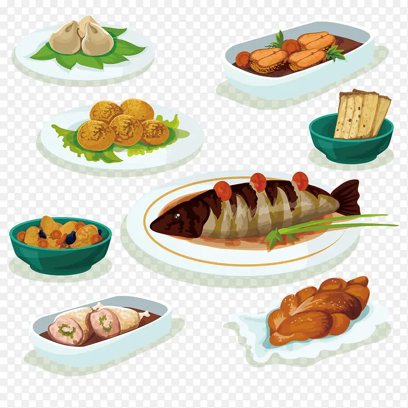 各种美食插画