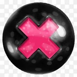 黑色球红X图标