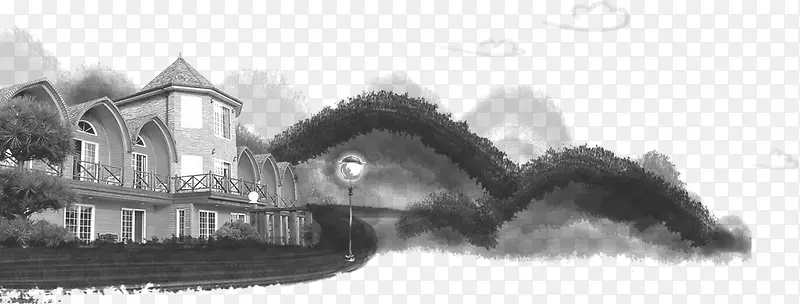 水墨画古典建筑PNG图片素材下载_图片编号10888225-PNG素材网