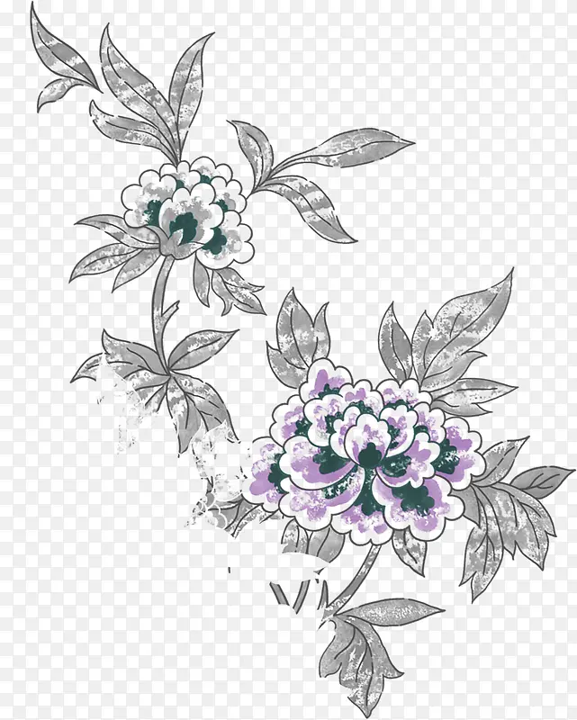 手绘时尚花卉展板