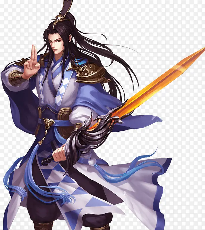 玄幻仙侠蓝衣侠客PNG图片素材下载_图片编号10893524-PNG素材网