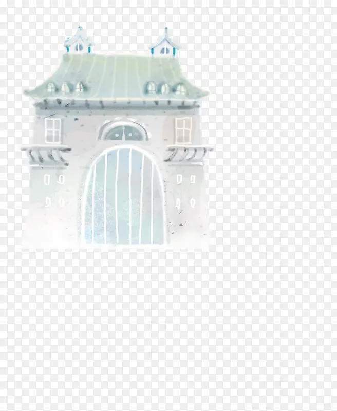 蓝色梦幻冬季房屋