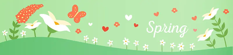 花开清新背景banner　