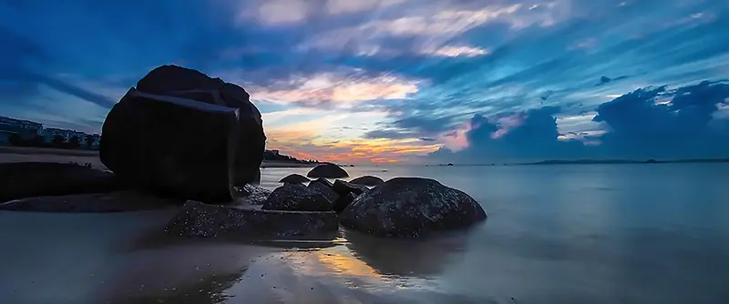 唯美大海晚霞背景