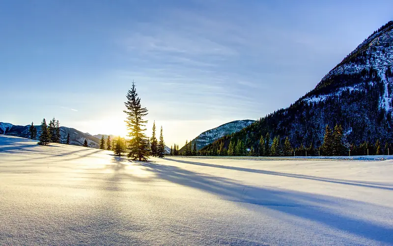 唯美光韵的雪景风光