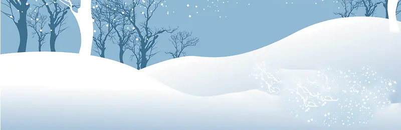 电商卡通雪景背景banner