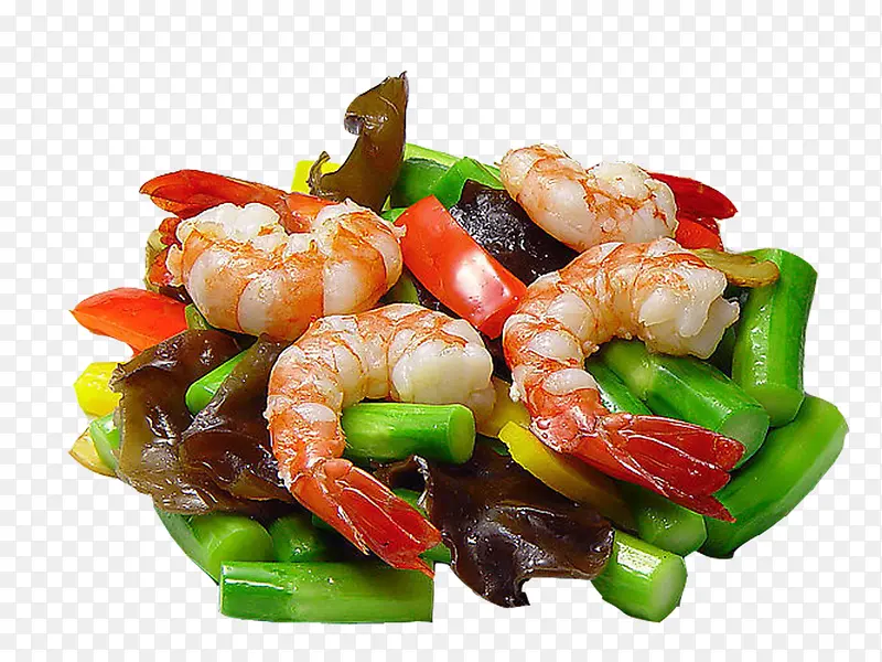 虾仁大葱炒木耳