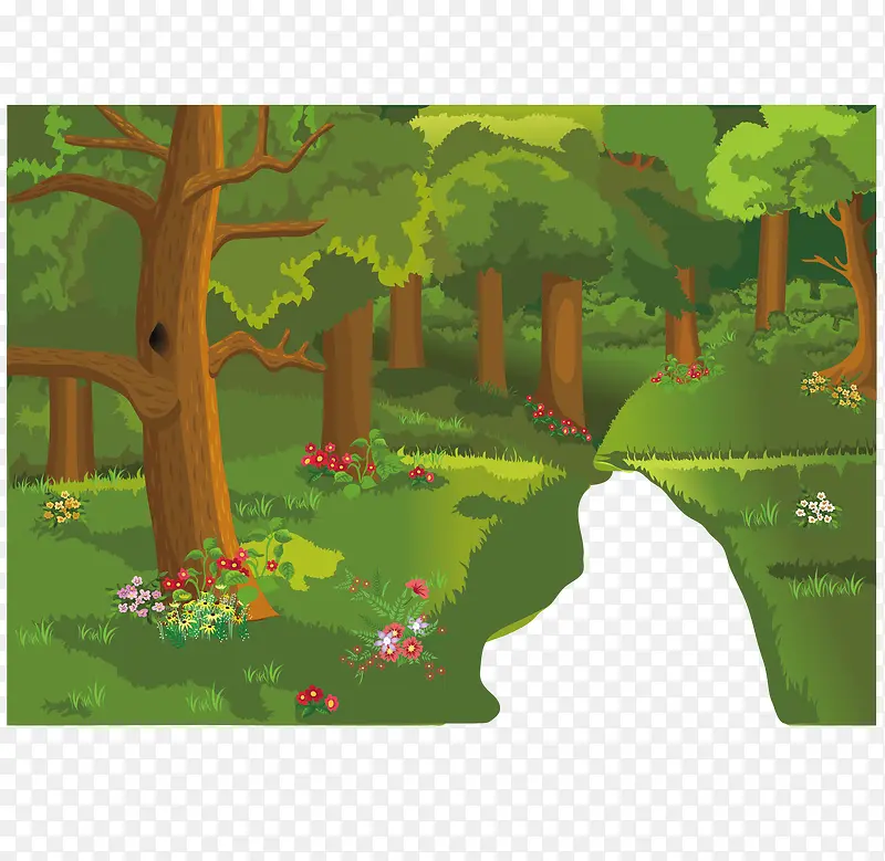 卡通插画森林矢量素材PNG图片素材下载_图片编号10910590-PNG素材网