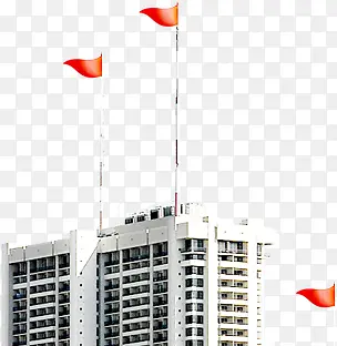 建筑地产红旗卡通